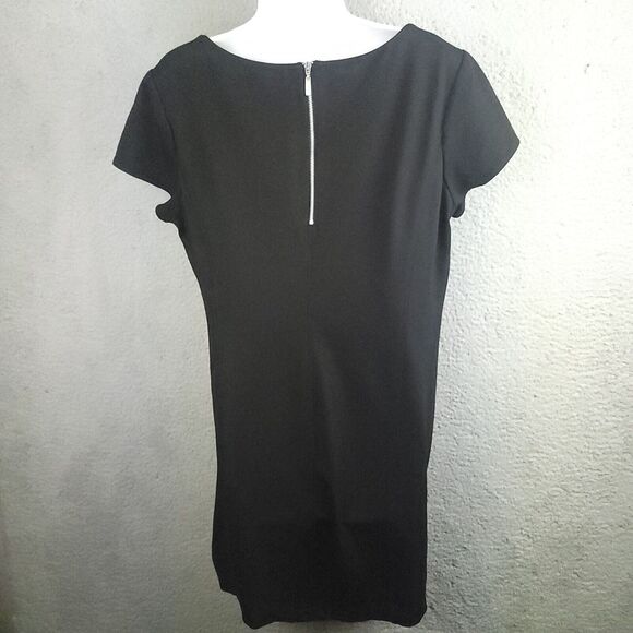 Chicos Black Sheath Dress with Exposed Silver Zipper Size 2 Large - Picture 10 of 13